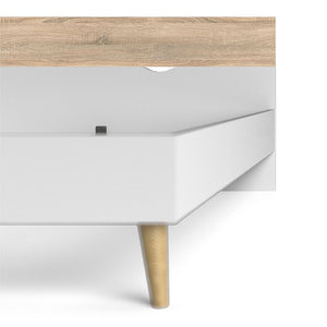 Oslo Euro King Bed (160 x 200) in White and Oak