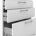 Prima Bookcase 5 Shelves with 2 Drawers + 2 File Drawers in White