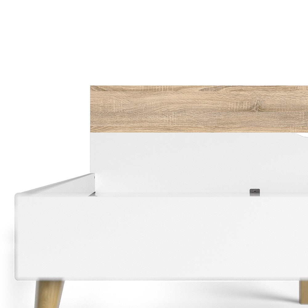 Oslo Euro King Bed (160 x 200) in White and Oak