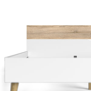 Oslo Euro King Bed (160 x 200) in White and Oak