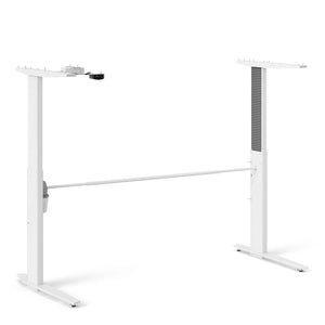 Prima Desk 150 cm in Black woodgrain with Height adjustable legs with electric control in White