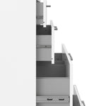 Prima Bookcase 5 Shelves with 2 Drawers + 2 File Drawers in White