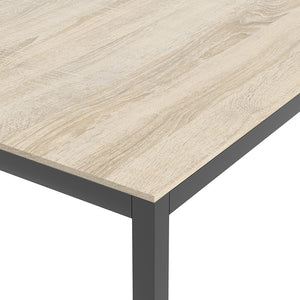 Family Dining Table 180cm Oak Table Top with Black Legs