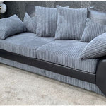 Dino Fabric 3 + 2 Seater Monty Metropolis Black and Grey