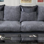 Dino Fabric 3 + 2 Seater Monty Metropolis Black and Grey