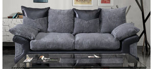 Dino Fabric 3 + 2 Seater Monty Metropolis Black and Grey