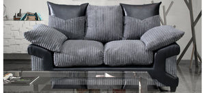 Dino Fabric 3 + 2 Seater Monty Metropolis Black and Grey